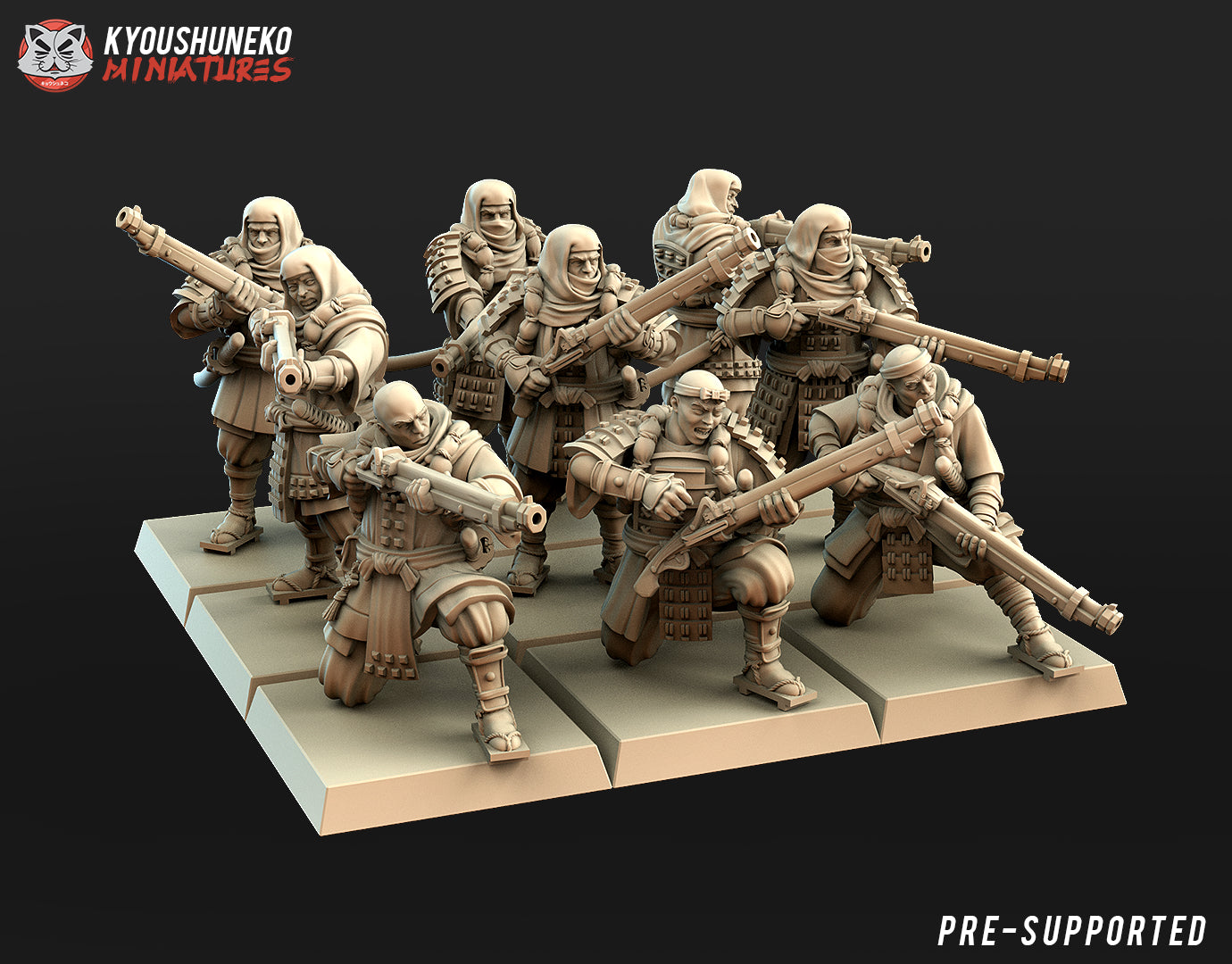 Japanese Sohei Monk Arquebus Miniatures - by Kyoushuneko Miniatures