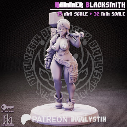 Hammer Blacksmith Miniature - by Jigglystix