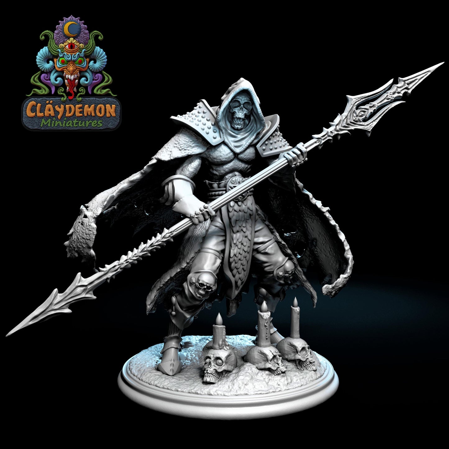 Skull Death Knight Miniature - by Claydemon Miniatures