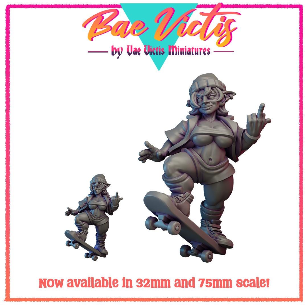 Goblin Skater Girl Bae Victis Figurine - by Vae Victis Miniatures