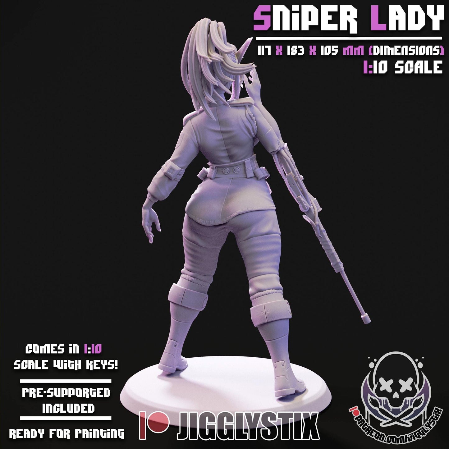 Sniper Lady Miniature - by Jigglystix