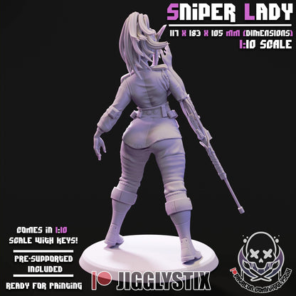 Sniper Lady Miniature - by Jigglystix
