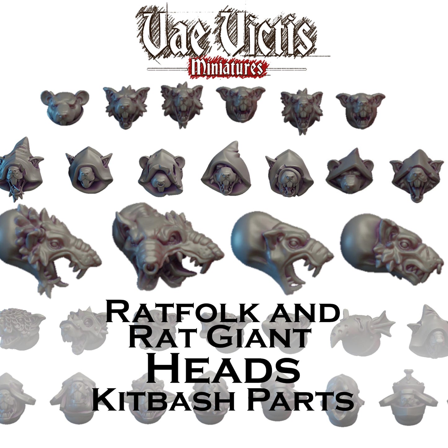 Ratfolk Heads for Kitbashing - by Vae Victis Miniatures