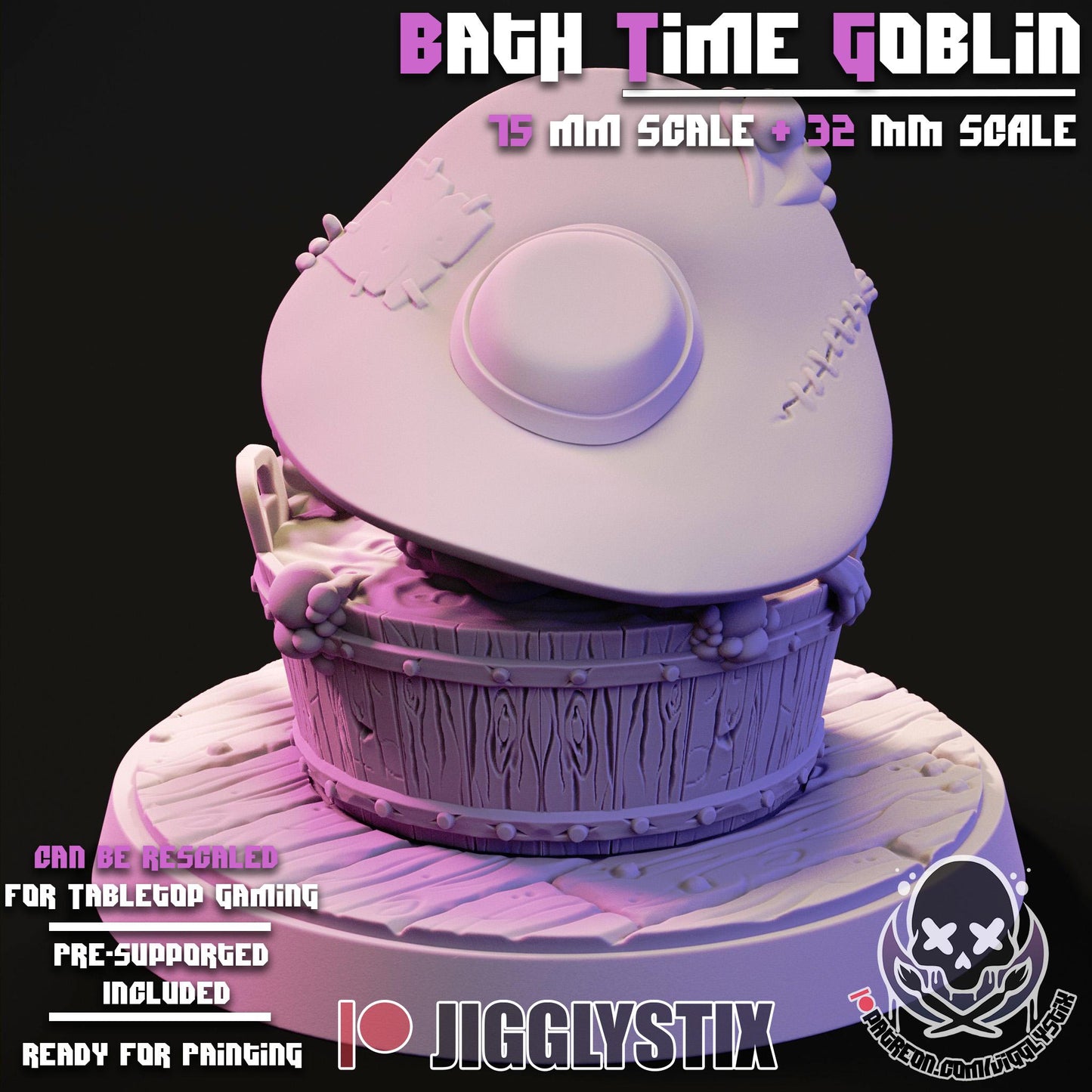 Bath Time Goblin Girl Miniature - by Jigglystix