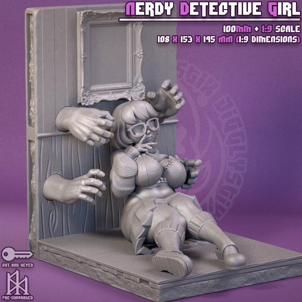 Nerdy Detective Girl Miniature - by Jigglystix