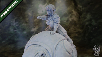 Charging Gnome Paladin Rider Miniature - by Jigglystix