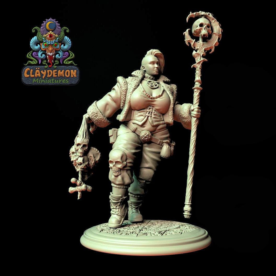 Berilla the Necromancer Woman Miniature - by Claydemon Miniatures