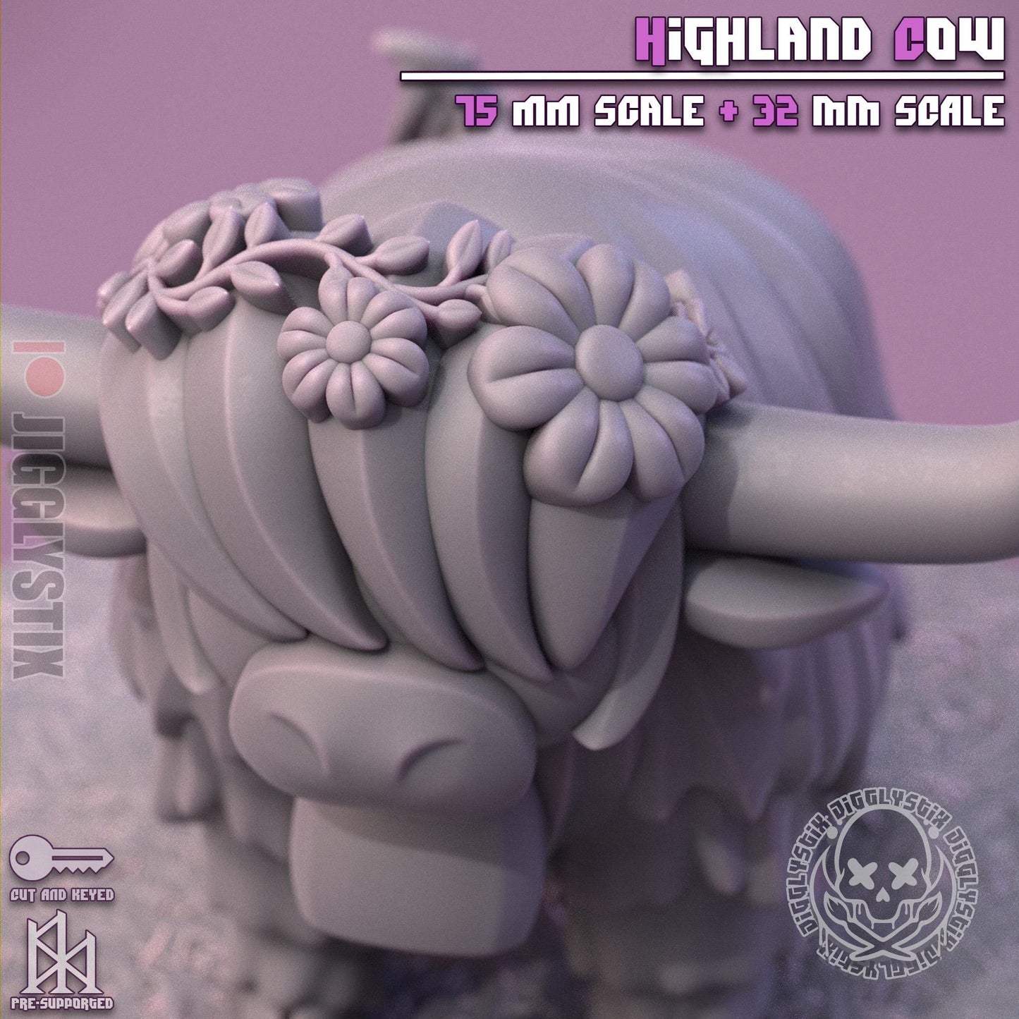 Highland Cow Miniature - by Jigglystix
