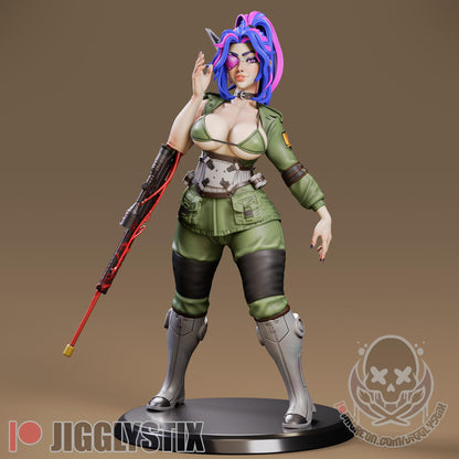 Sniper Lady Miniature - by Jigglystix