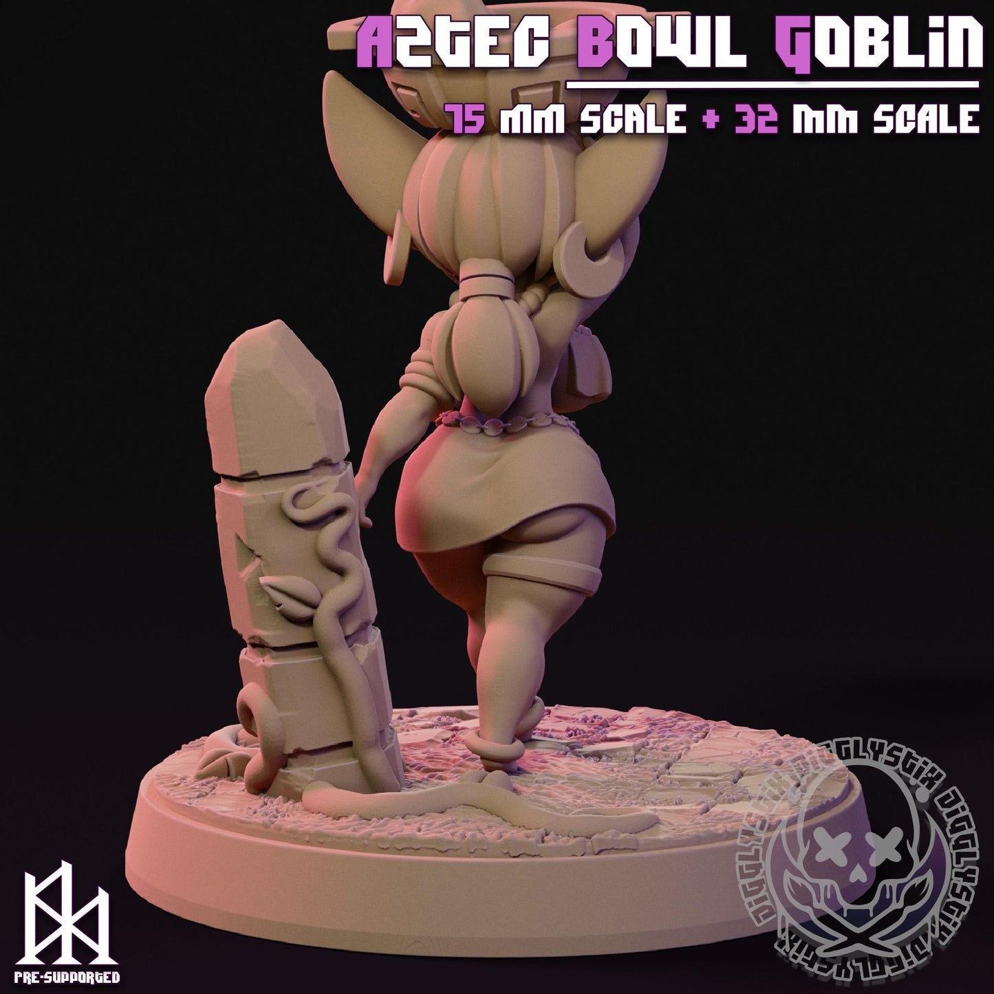 Aztec Bowl Goblin Miniature - by Jigglystix