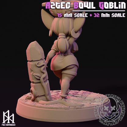 Aztec Bowl Goblin Miniature - by Jigglystix