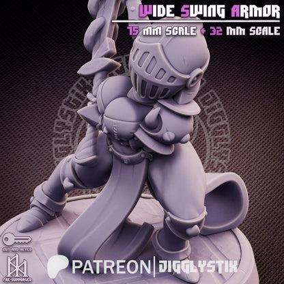 Wide Swing Impractical Armor Miniature - by Jigglystix