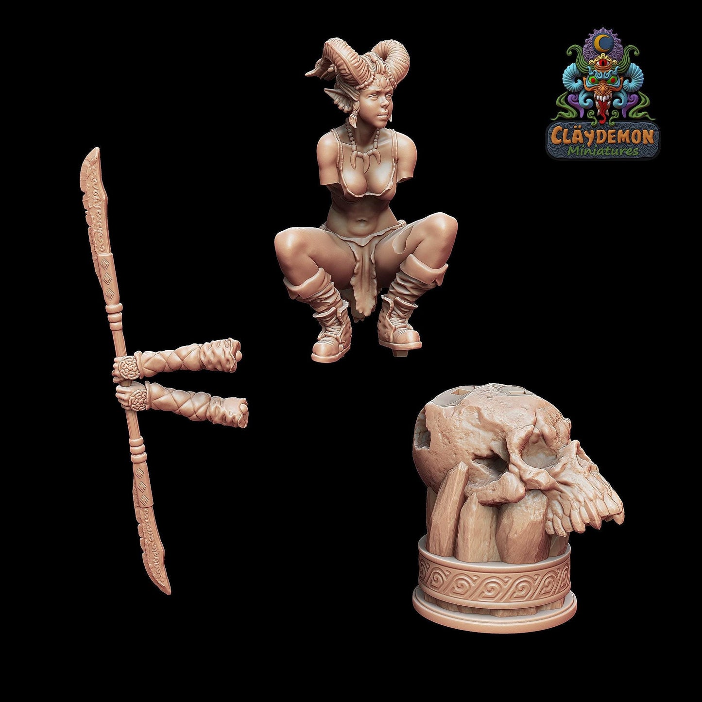 Kiddah the Demon Girl Miniature - by Claydemon Miniatures