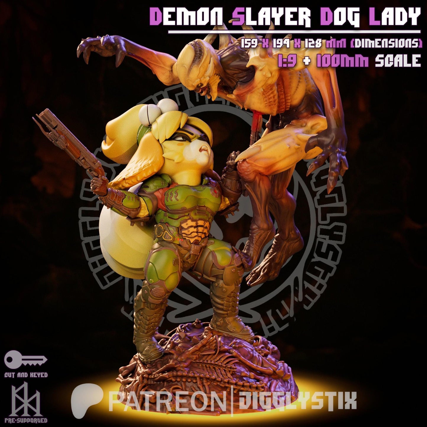 Demon Slayer Dog Lady Miniature - by Jigglystix