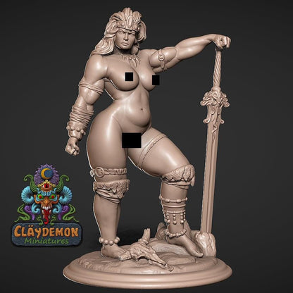 Vesta the Blooddrinker Warrior Woman Miniature - by Claydemon Miniatures
