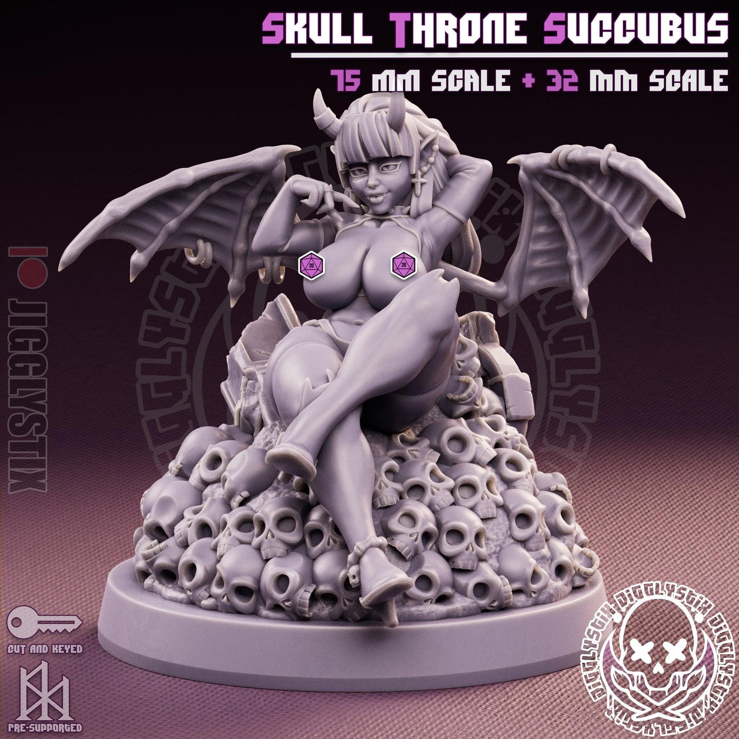 Skull Throne Milf Succubus Miniature - by Jigglystix