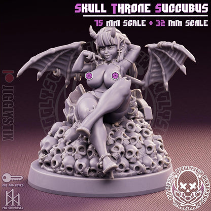 Skull Throne Milf Succubus Miniature - by Jigglystix