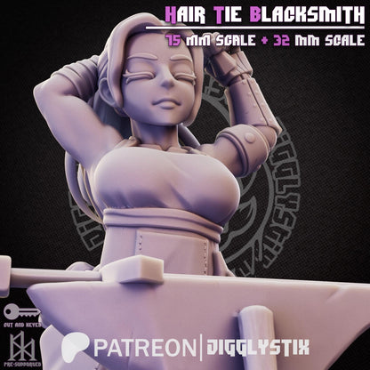 Hair Tie Blacksmith Miniature - by Jigglystix