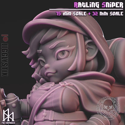 Ratling Sniper Miniature - by Jigglystix