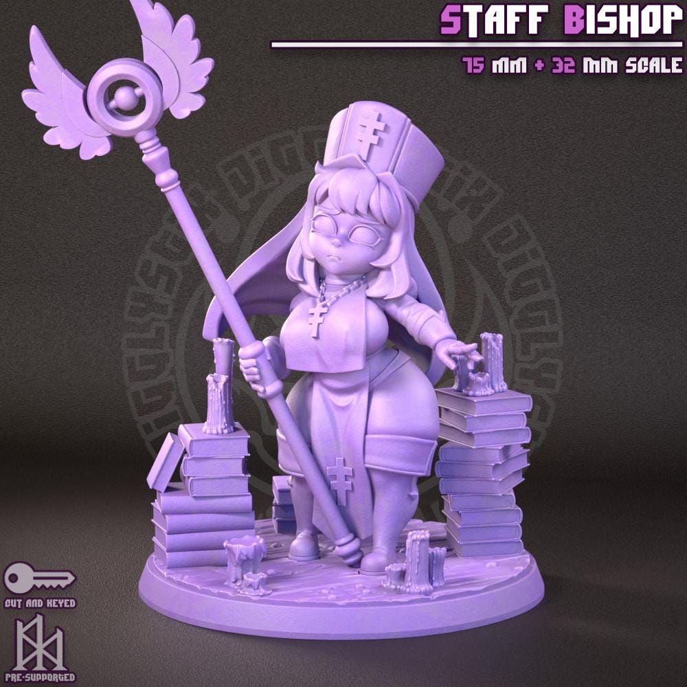 Little Clergy Staff Bishop Miniature - by Jigglystix