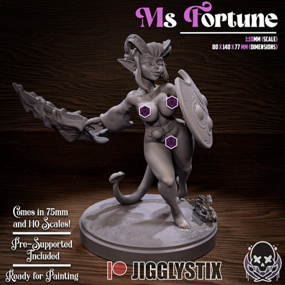 Fire Dancer Tiefling Miniature - by Jigglystix