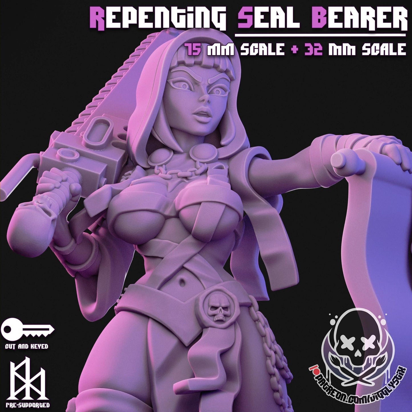 Repenting Seal Sister Miniature - by Jigglystix