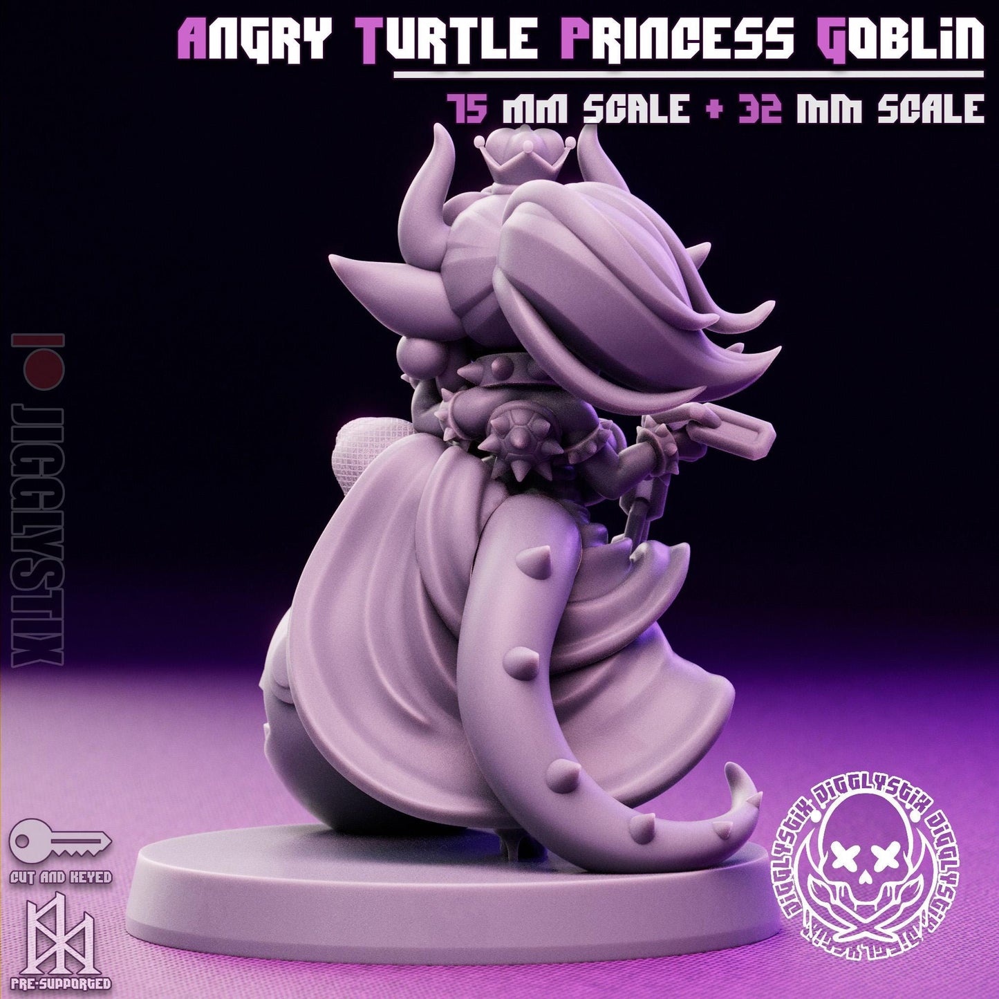 Angry Turtle Princess Goblin Miniature - by Jigglystix