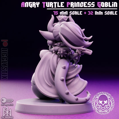 Angry Turtle Princess Goblin Miniature - by Jigglystix