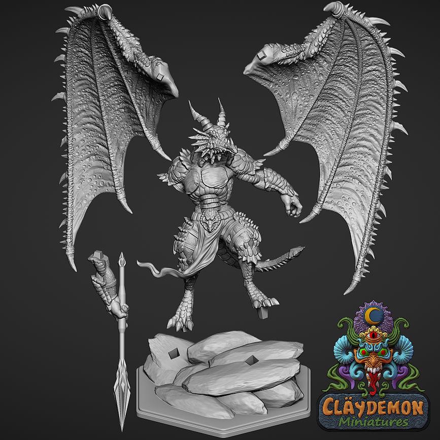 Dazgak the Dragonlord Miniature - by Claydemon Miniatures