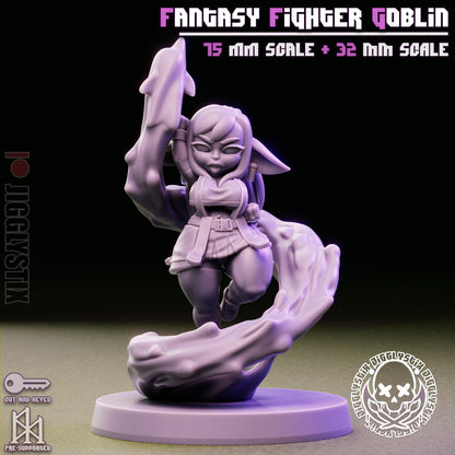 Fantasy Fighter Goblin Miniature - by Jigglystix