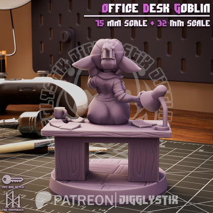 Office Desk Goblin Miniature - by Jigglystix
