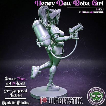 Honey Dew Boba Girl Miniature - by Jigglystix