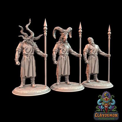 Chthonic Cultist Priests Miniatures - by Claydemon Miniatures