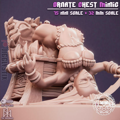 Ornate Chest Mimic Miniature - by Jigglystix