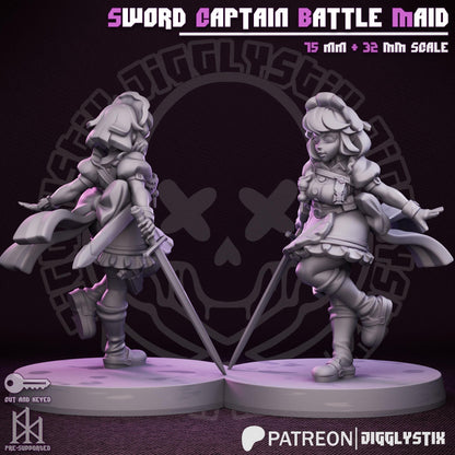 Sword Captain Battle Maid Miniature - by Jigglystix