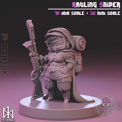Ratling Sniper Miniature - by Jigglystix