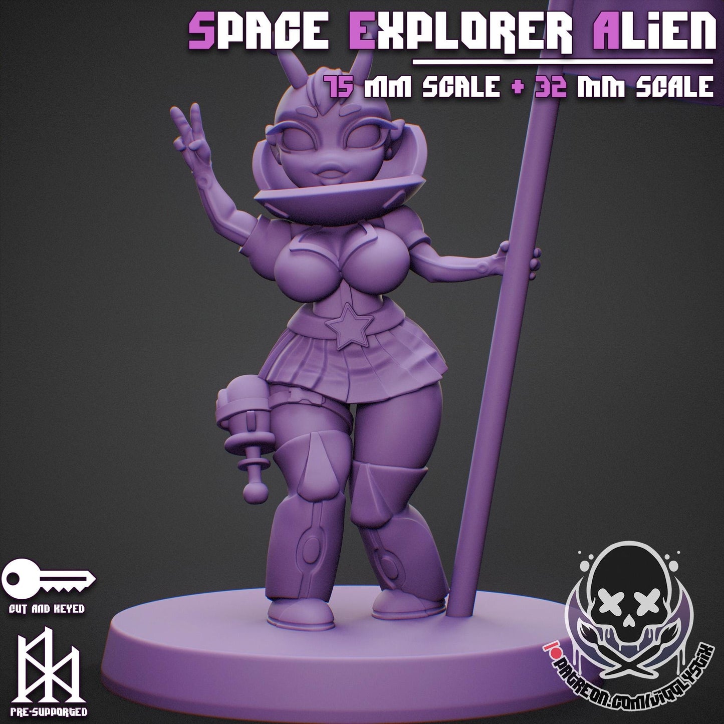 Space Exploration Alien Gobbo Miniature - by Jigglystix