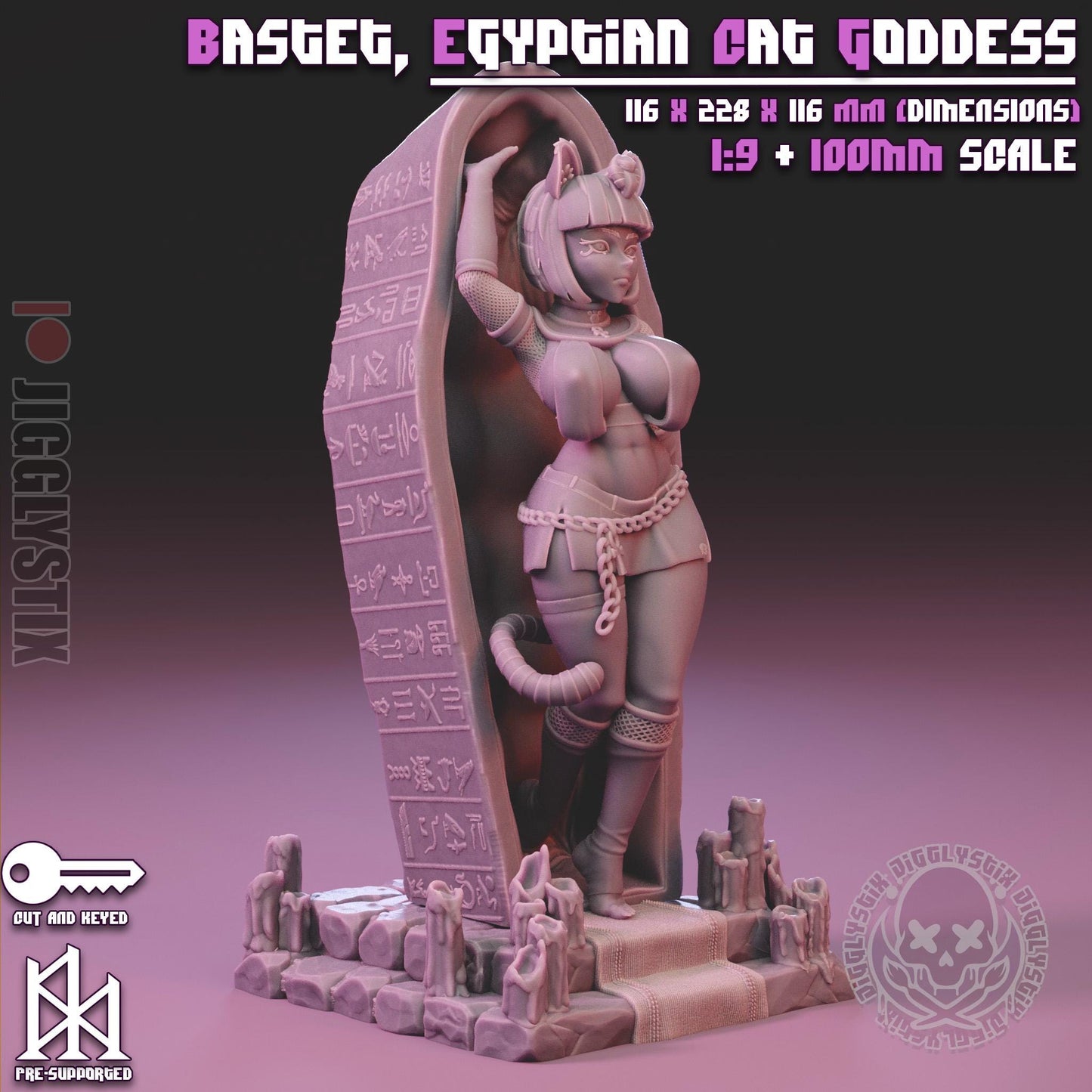 Bastet the Egyptian Cat Goddess Miniature - by Jigglystix