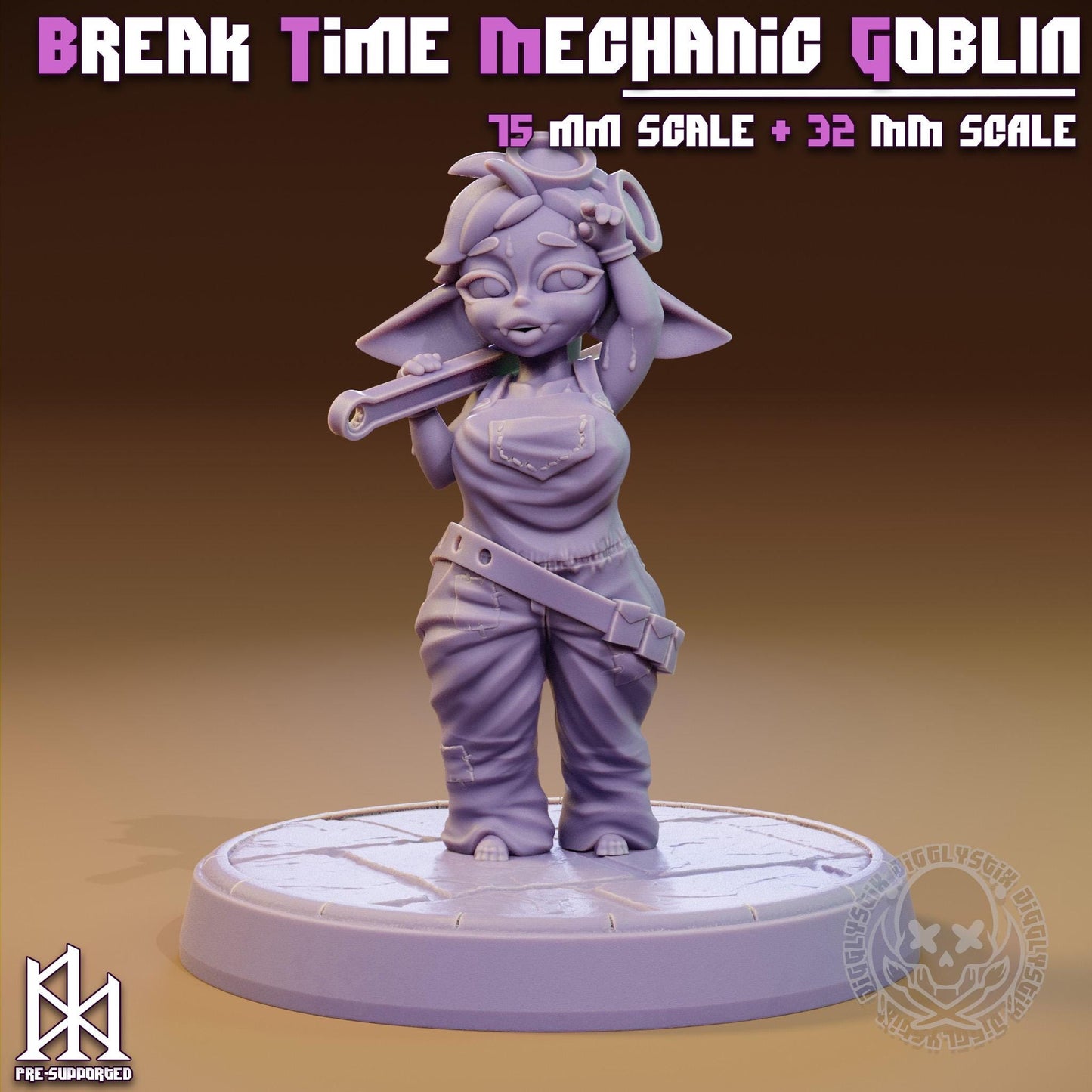 Break Time Mechanic Goblin Miniature - by Jigglystix