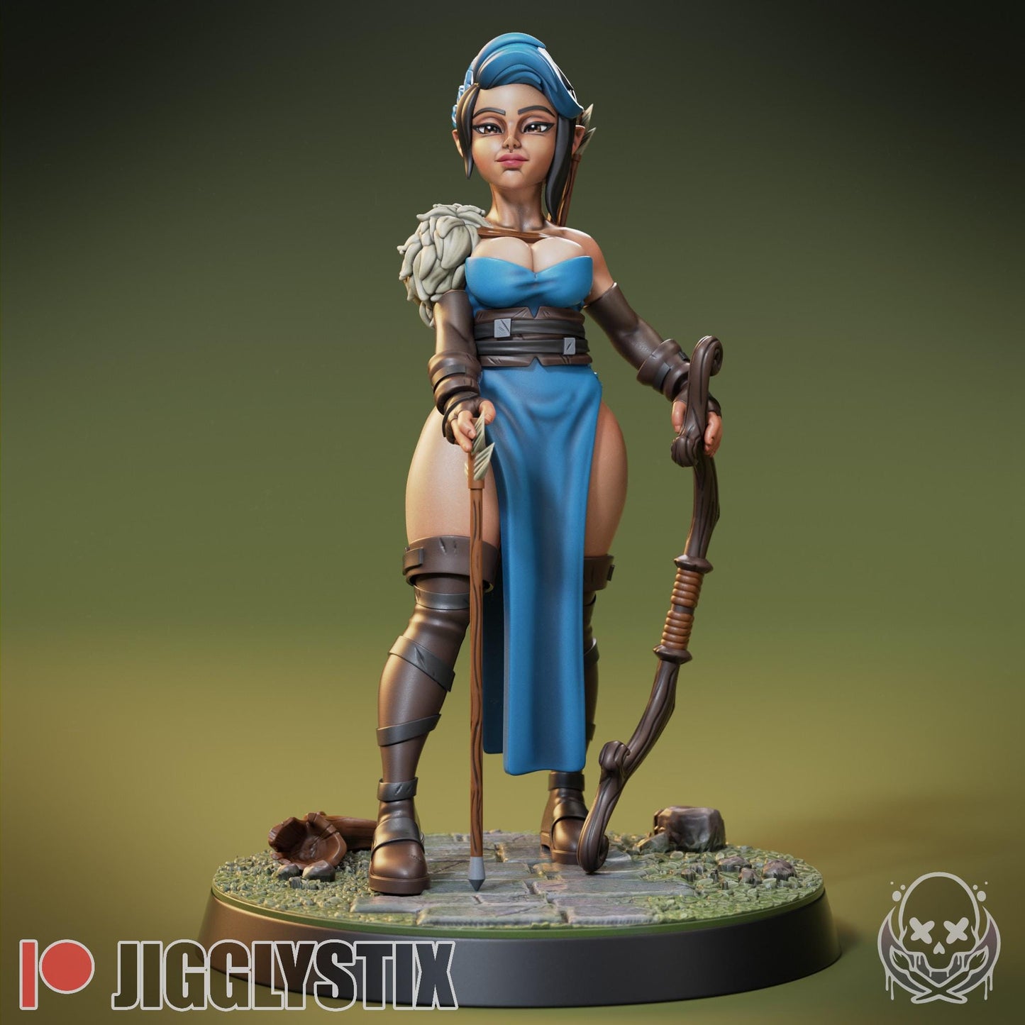 Elite Elven Archer Vyx Miniature - by Jigglystix
