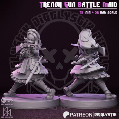 Trench Gun Battle Maid Miniature - by Jigglystix