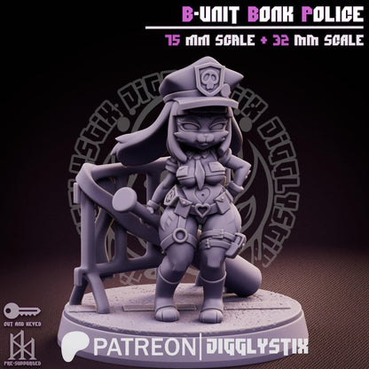 Bunny Cop B-Unit Bonk Police Miniature - by Jigglystix