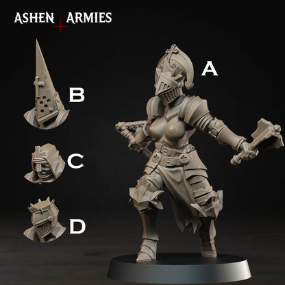 Bleeding Procession Stigmatic Nun Miniatures - Ashen Armies by Bite the Bullet