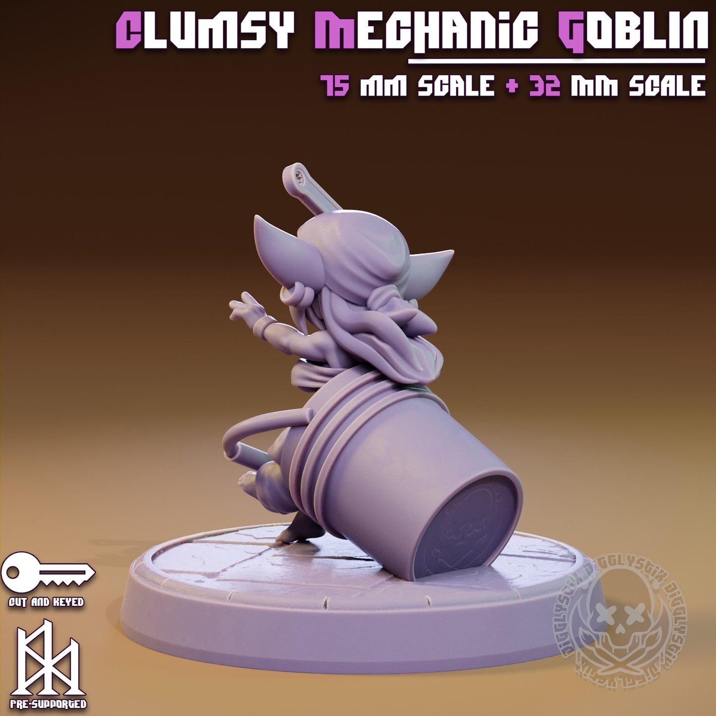 Clumsy Apprentice Mechanic Goblin Miniature - by Jigglystix