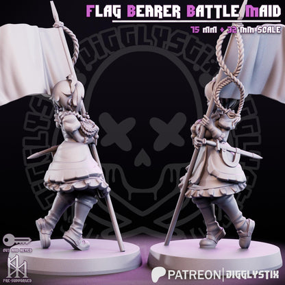Flag Bearer Battle Maid Miniature - by Jigglystix