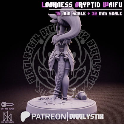 Lochness Cryptid Waifu Miniature - by Jigglystix