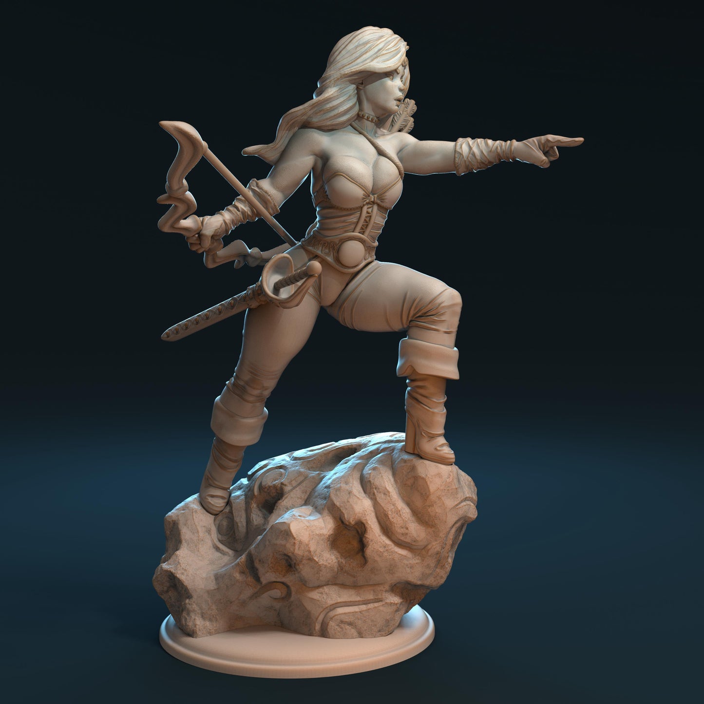 Feya the Archer Woman Miniature - by Claydemon Miniatures