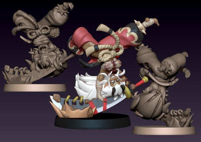 Twirling Oni Dancer Miniature - by Jigglystix