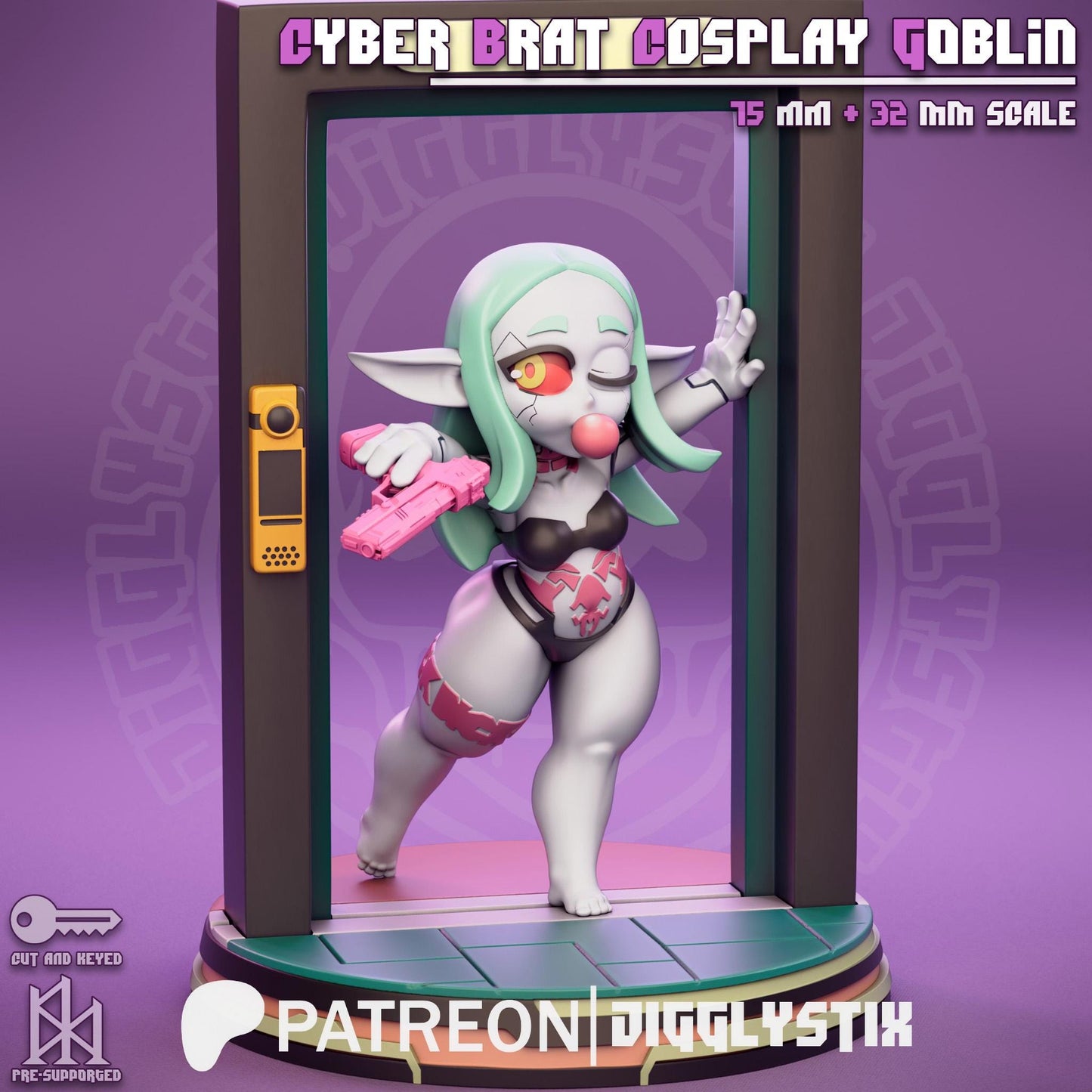 Cyber Brat Cosplay Goblin Miniature - by Jigglystix