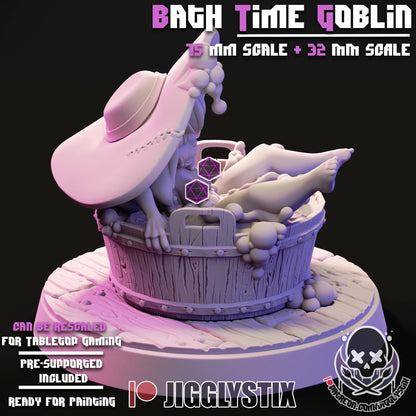 Bath Time Goblin Girl Miniature - by Jigglystix